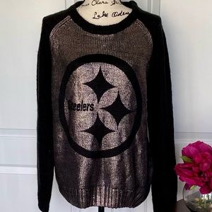 Pittsburgh Steelers NFL black and metallic copper sweater by Alyssa Milano